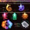 1 Pack 16 ft Moon Star Ramadan String Lights 30 LEDs, Battery Operated Eid Mubarak Fairy Lights for Ramadan Decoration, Eid Decorative Lights with Remote Control (Colorful)
